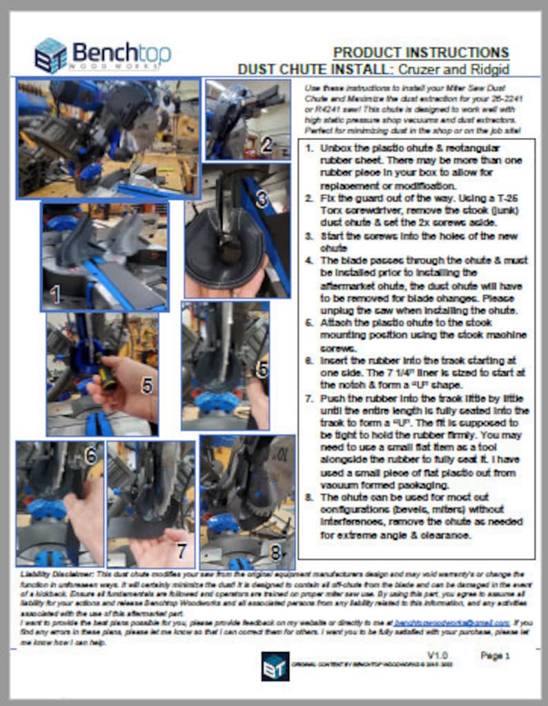 Miter Saw Dust Collection Digital Print Files 10 Delta Etsy