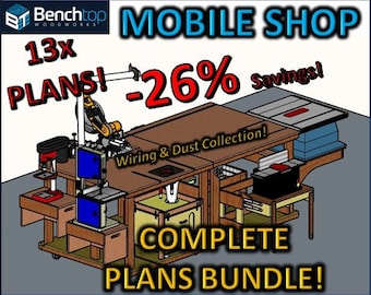 RABATT-PAKET: Bauen Sie die gesamte mobile Werkstatt von Anfang bis Ende mit jedem erforderlichen Plan! // BONUS- Komplettes Sketchup Model!