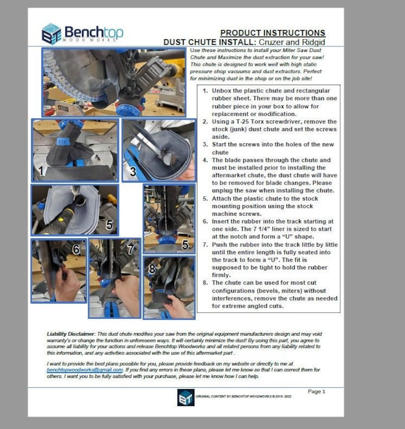 12 Delta Cruzer 262251 and Ridgid R4251 Miter Saw Dust Etsy