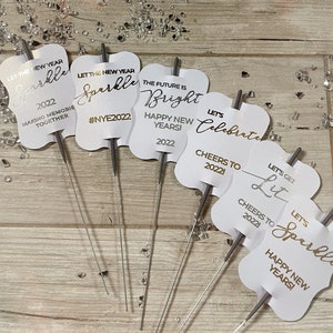 NEW YEARS PARTY Decor-Sparkler Tags-Set of 12-Custom-Event Paper Sleeves- Sparkler Send Off- New Years Eve Celebrations-Gold Party Favours