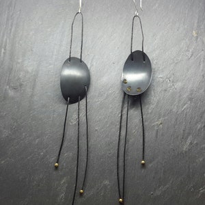 Unusual long and popular black earrings. Handmade earrings, Unique earrings, statement earrings image 6