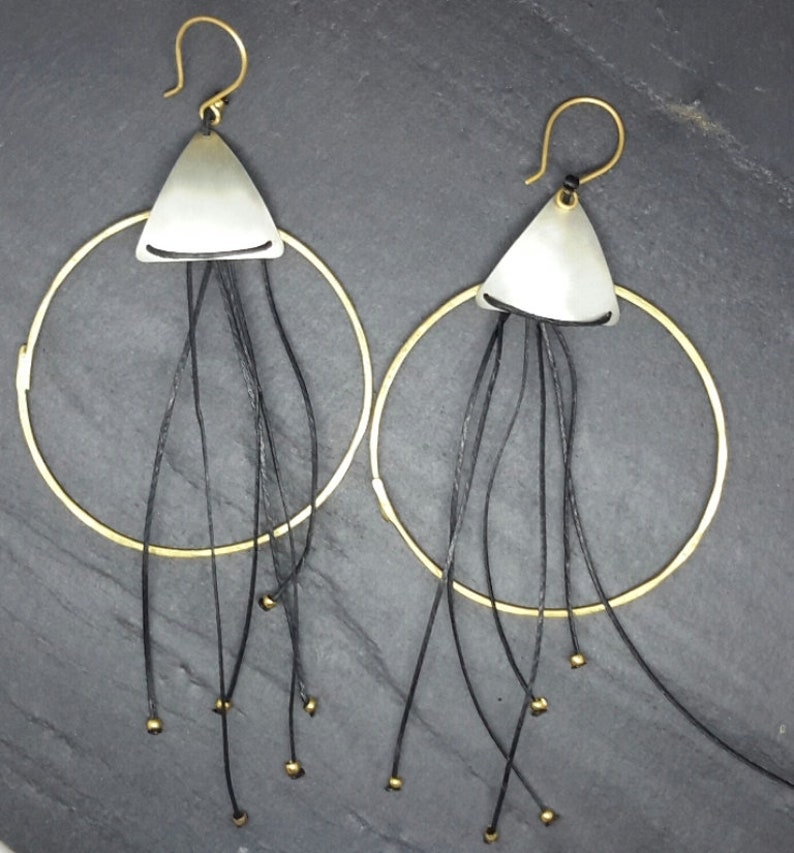 TENTACLES, EARRING. minimalist earrings/ long earrings/unusual earrings/ statement earrings/ Popular earrings/ Handmade earrings/ image 5