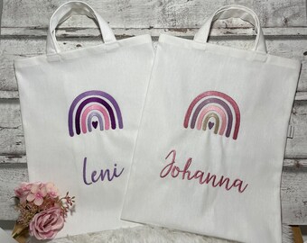 personalized fabric bag, various sizes and colors, fabric bag, children's bag, rainbow, gift,