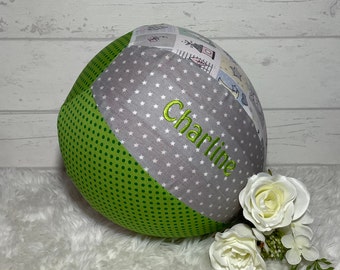 Luftballonhülle mit Name bestickt, verschiedene Muster, personalisiert, Ball, Mitbringsel, Geburtstagsgeschenk, Geschwistergeschenk