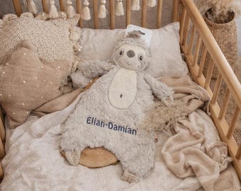Personalized sloth comforter with name, cuddly blanket, baby blanket, birth gift, baby present, Fehn, plush