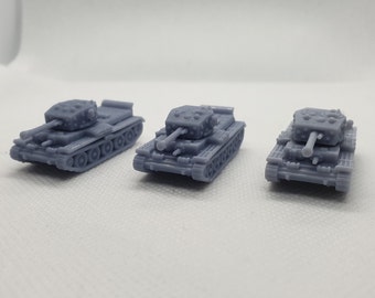 3 x N-Gauge WW2 Cromwell Tanks - Suitable for use with N-scale railways