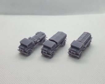 3 x N-Gauge CMP Utilities Trucks - WW2 Allies - apto para ferrocarriles de escala N
