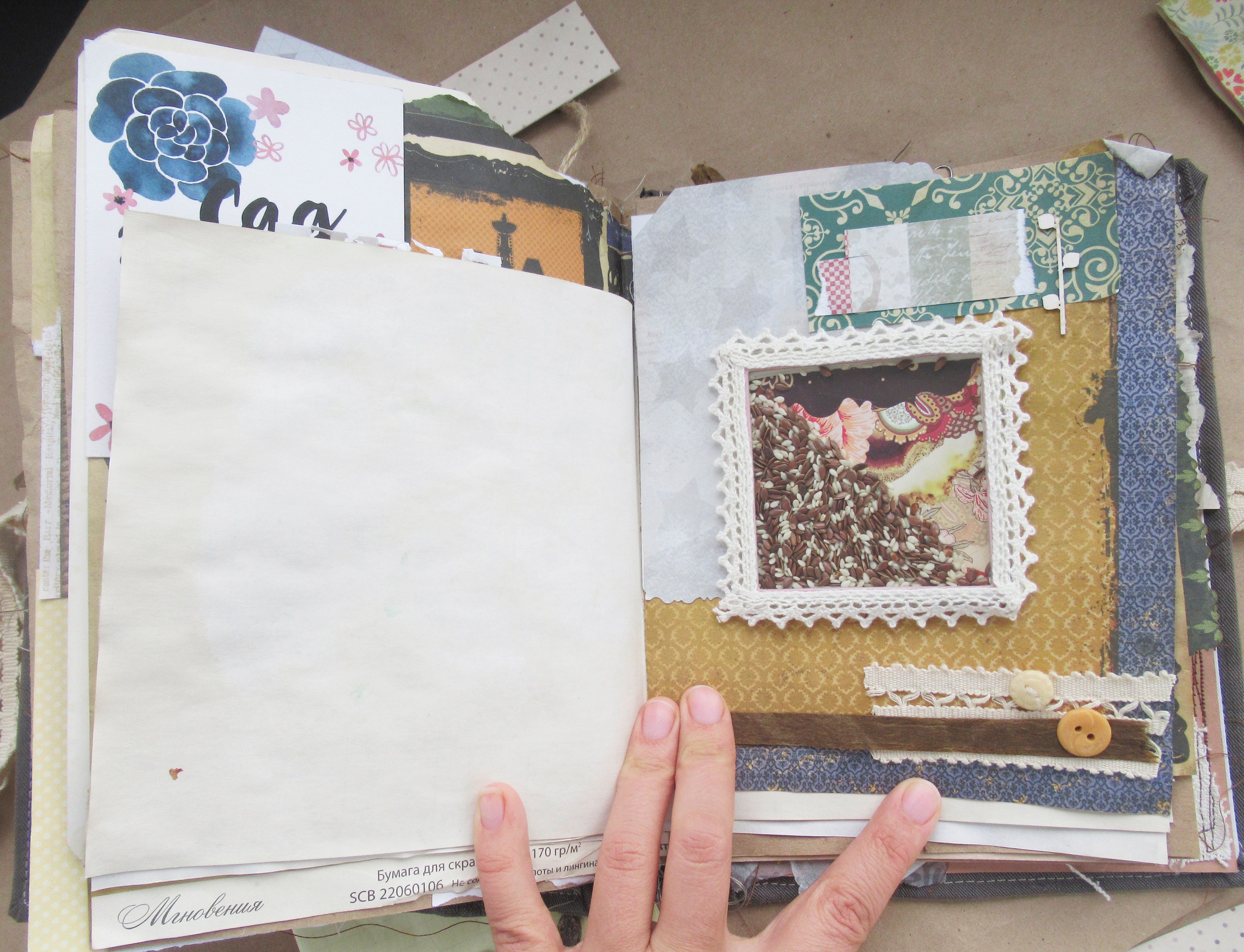 Junkbook with birch bark junkjournal softbook notebook Etsy