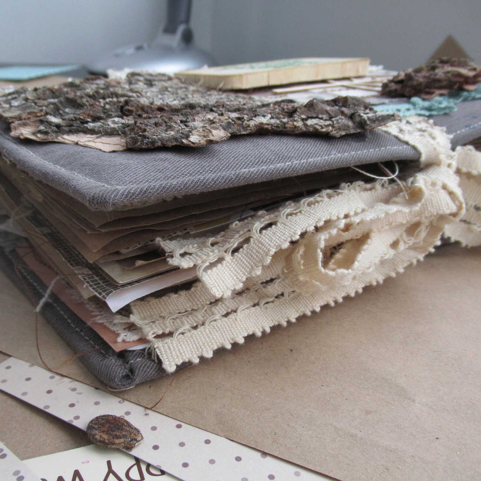 Junkbook with birch bark junkjournal softbook notebook Etsy