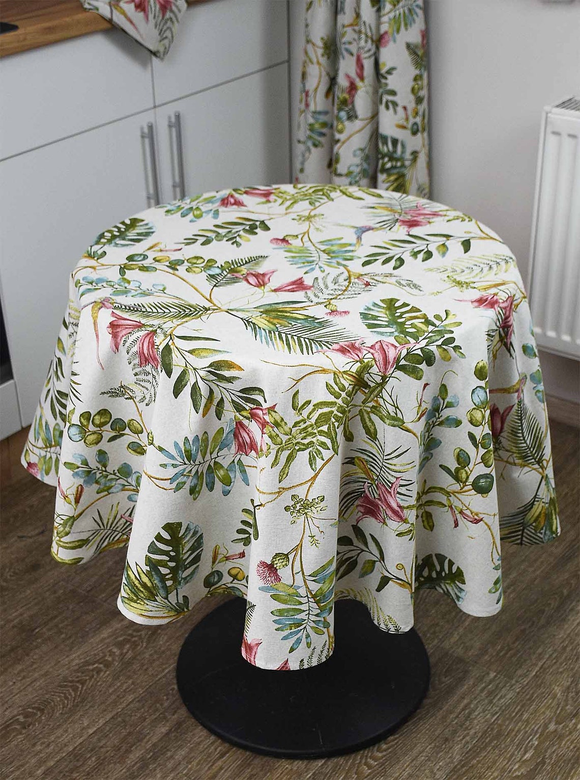 Tropical Tablecloth Monstera Tablecloth Round Tablecloth Etsy