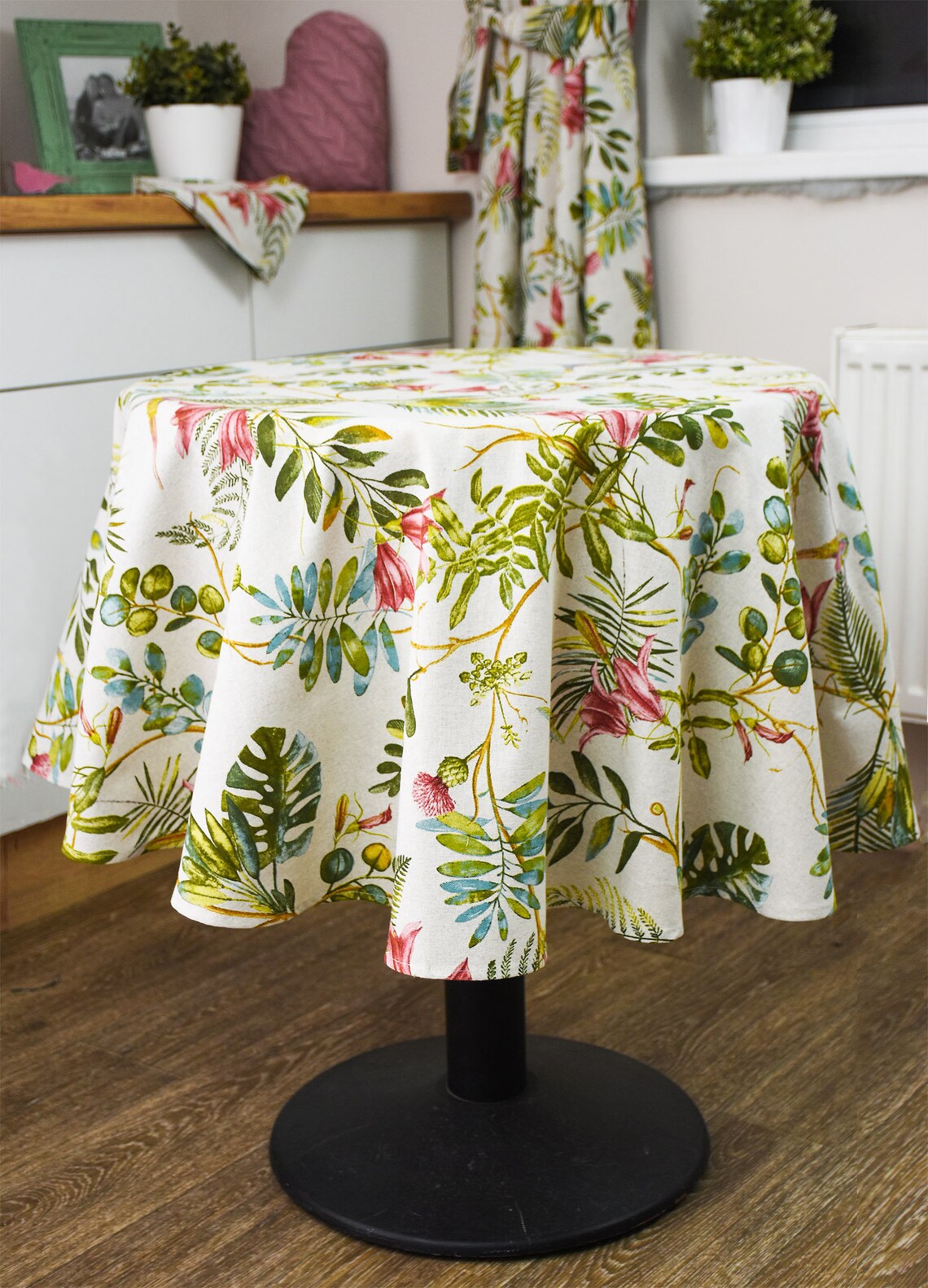 Tropical Tablecloth Monstera Tablecloth Round Tablecloth Etsy