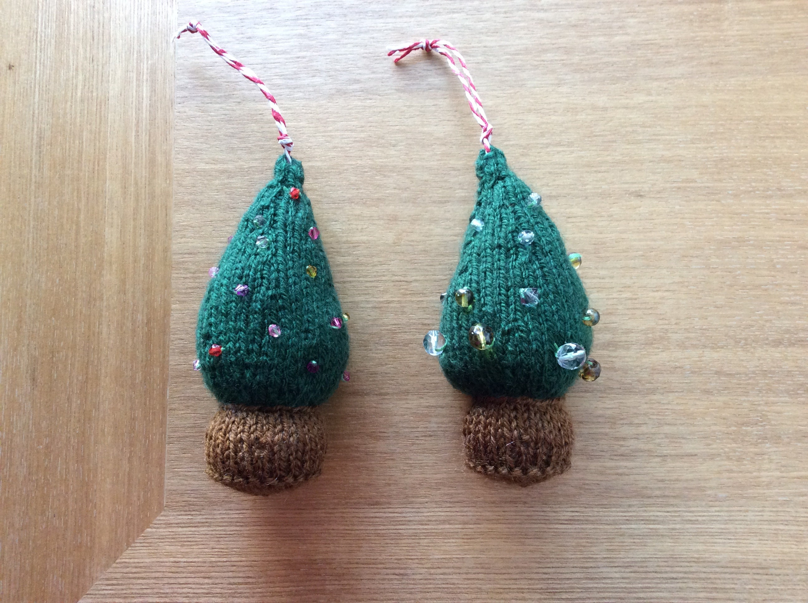 Knitted Christmas Tree Decorations Christmas Tree Etsy