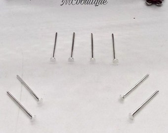 50 silver metal flat head rods 16mm