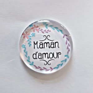 Cabochon Maman verre 30mm 25mm 20mm 16mm 14mm Modèles au choix Maman d'amour