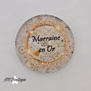 Cabochon Marraine en Or verre 30mm 25mm 20mm 16mm 14mm 12mm
