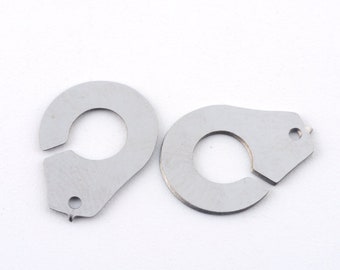 Silver stainless steel handcuff connector 12mm