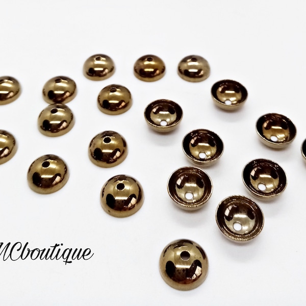 20 coupelles rondes métal bronze 10mm