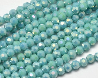 50 perles à facettes verre 4mm couleurs au choix