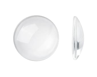 Transparent glass cabochon different diameters