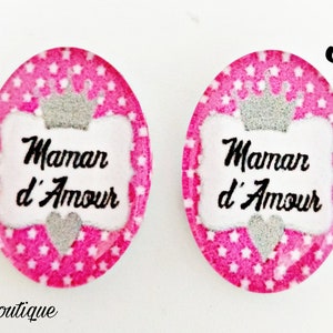 Cabochon Maman d'Amour verre 30mm 25mm 20mm 16mm 18x13mm image 2