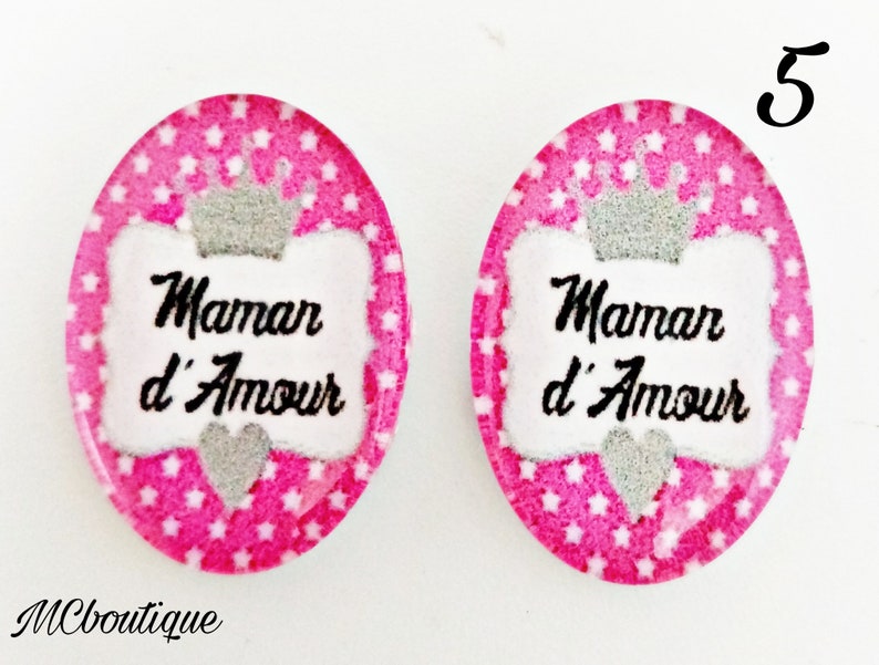 Cabochon Maman d'Amour verre 30mm 25mm 20mm 16mm 18x13mm image 2