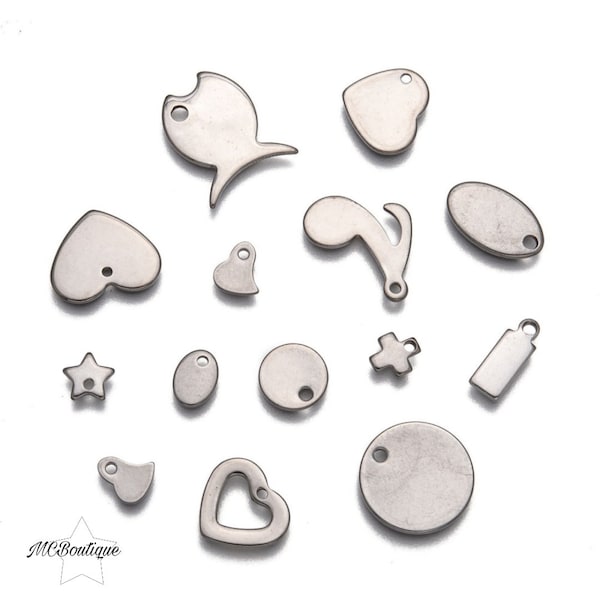 10 silver stainless steel charms mix charms