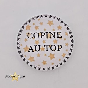 Cabochon Copine au top verre 30mm 25mm 20mm 16mm 12mm