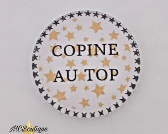 Cabochon Copine au top verre 30mm 25mm 20mm 16mm 12mm