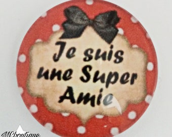 Cabochon Super Amie verre 30mm 25mm 20mm 18x13mm motif à pois