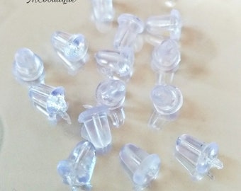 20, 50, 200 silicone stopper tips for 4x6mm earrings