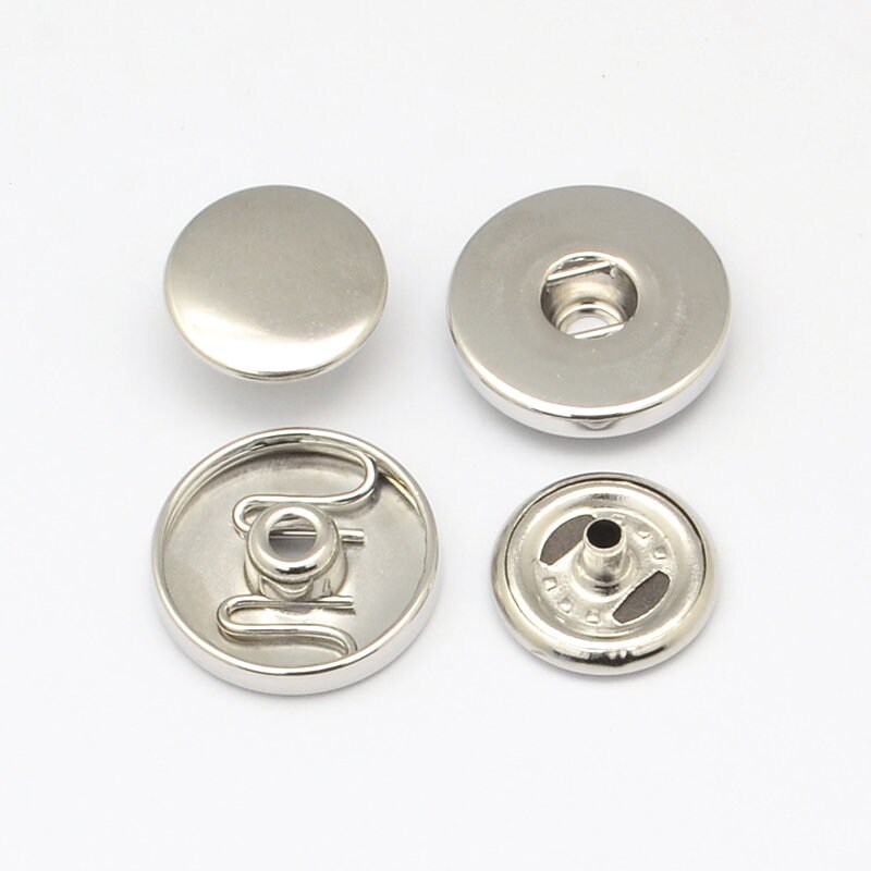 25 Silver Metal Snaps for Clothing, Bodysuit Snaps Size 15, Baby Clothes  Snaps, Metal Snap Fasteners 10mm No Sew, Cap Snap Buttons, Poppers 