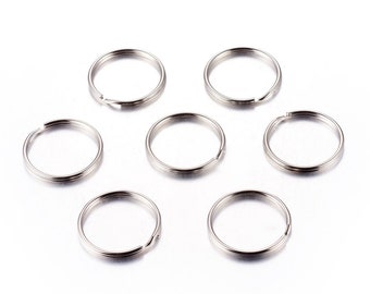 10 silver metal keyring clasps 25mm