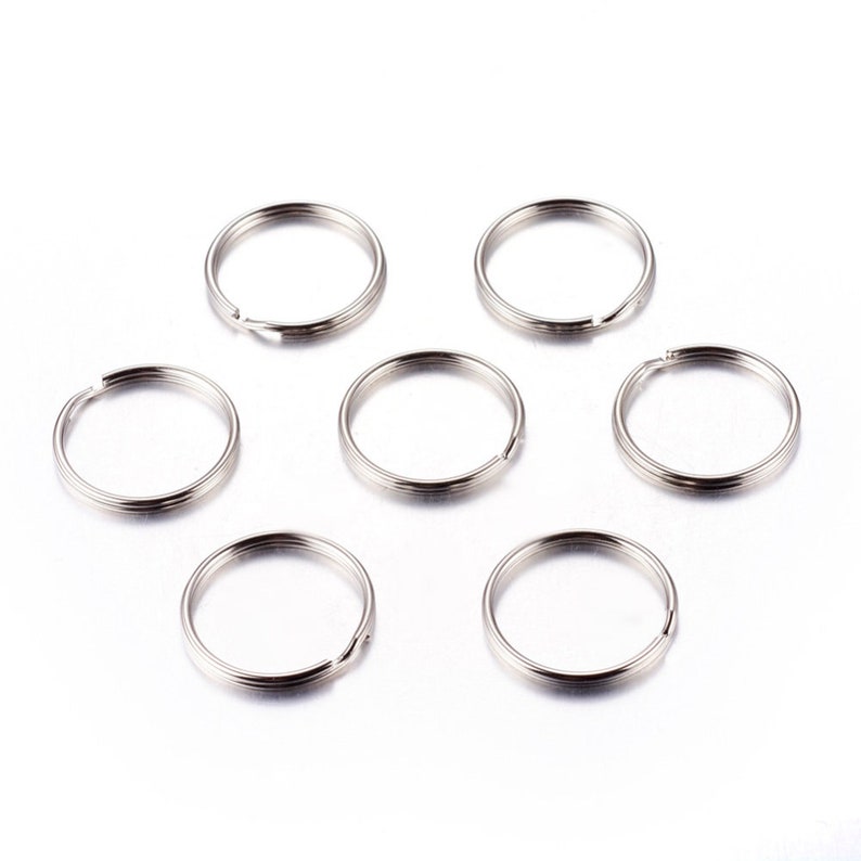 10 silver metal keyring clasps 25mm image 1