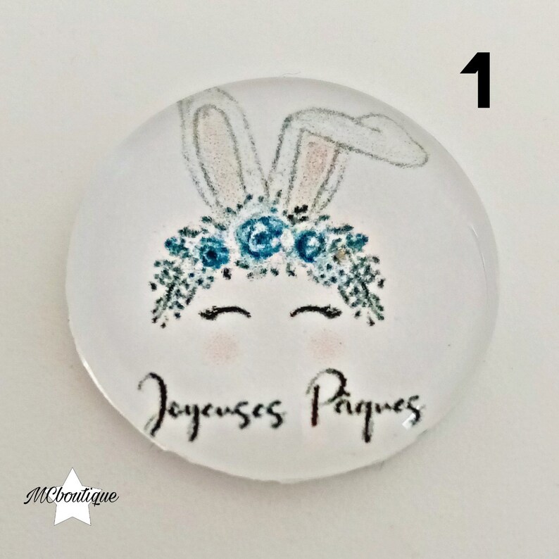 2 Easter cabochons 12mm glass