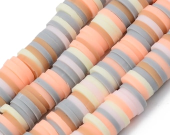 Heishi 200 perles rondelles pâte polymère 6mm multicolore