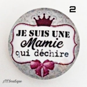 Cabochon Mamie qui déchire verre 30mm 25mm 20mm 16mm 18x13mm