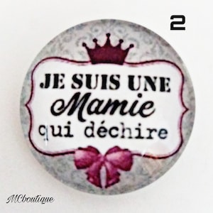 Cabochon Mamie qui déchire verre 30mm 25mm 20mm 16mm 18x13mm image 1