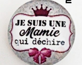 Cabochon Mamie qui déchire verre 30mm 25mm 20mm 16mm 18x13mm