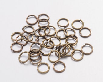 50, 200 anneaux de jonction métal bronze 6mm