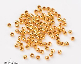 200 perles intercalaires métal doré plaqué longue durée 3mm ou 4mm