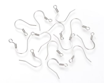 20 stainless steel ear hooks 18x16mm