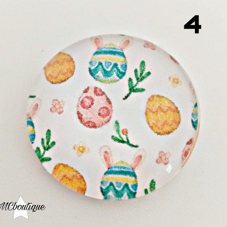 2 Easter cabochons 12mm glass