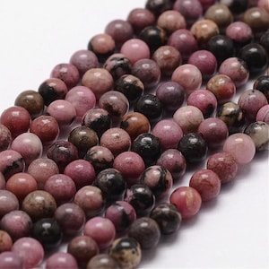 Natural Rhodonite gemstone beads 4mm 6mm