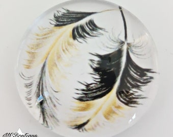 Cabochon plumes Style Boho verre 30mm 25mm 20mm 16mm