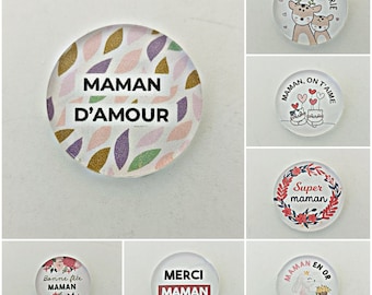 Cabochon Maman verre 30mm 25mm 20mm 16mm 14mm Modèles au choix