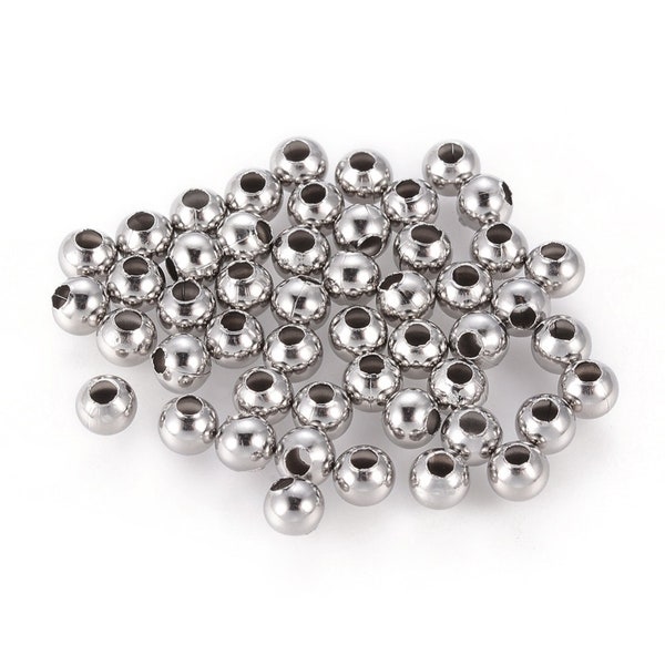 Perles intercalaire acier inoxydable 3mm ou 4mm ou 6mm