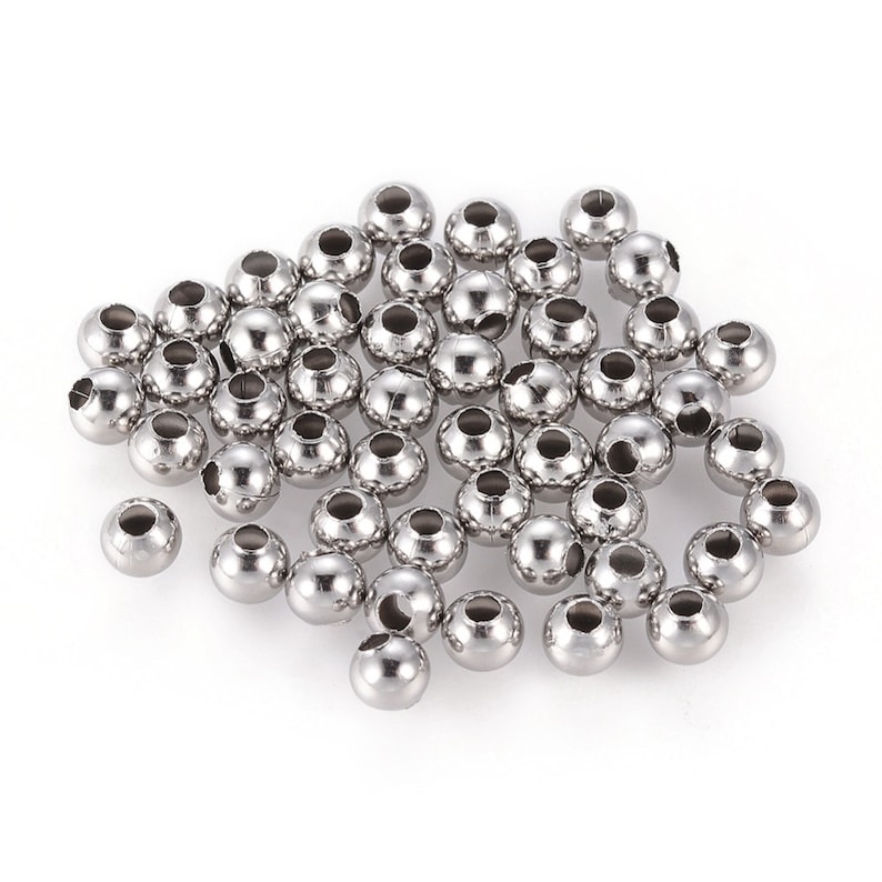 Perles intercalaire acier inoxydable 3mm ou 4mm ou 6mm image 1