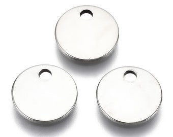 20 stainless steel medallion charms 8mm