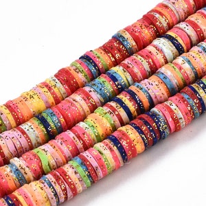 HEISHI glitter 200 pearls washers polymer paste 6mm multicolored