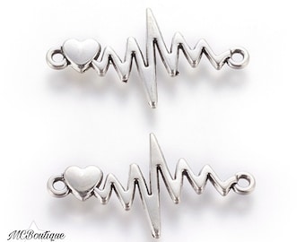 5 silver metal electrocardiogram connectors 31mm